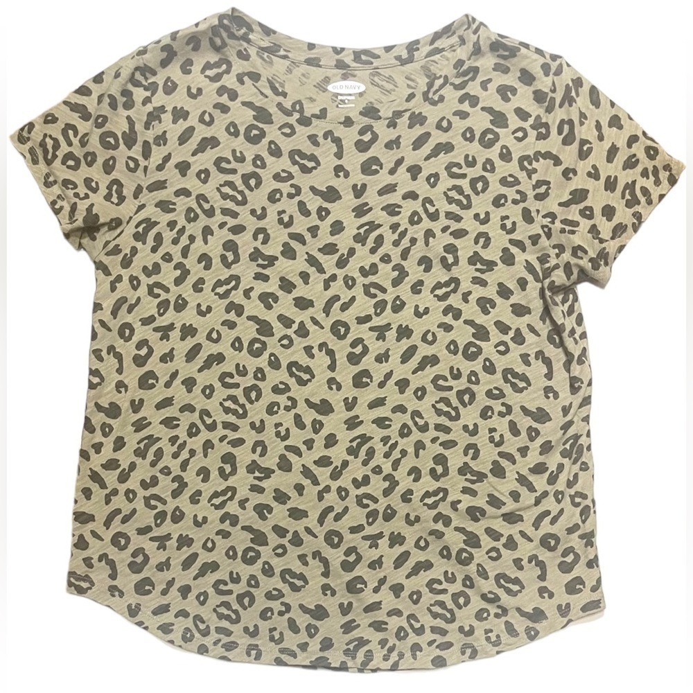 Women’s Old Navy Every Wear Leopard Printed Slub-Knit T-Shirt Top Size Small S